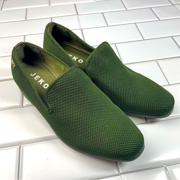 Men's Jeko Green Mesh Slip-On Loafers Driving Shoes Size 8 - Picture 1 of 10